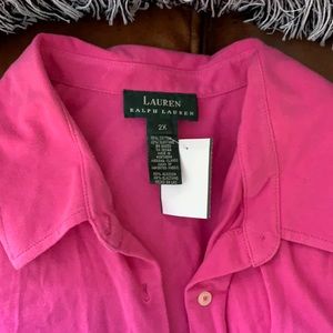 2X Ralph Lauren Button Down Tie Top